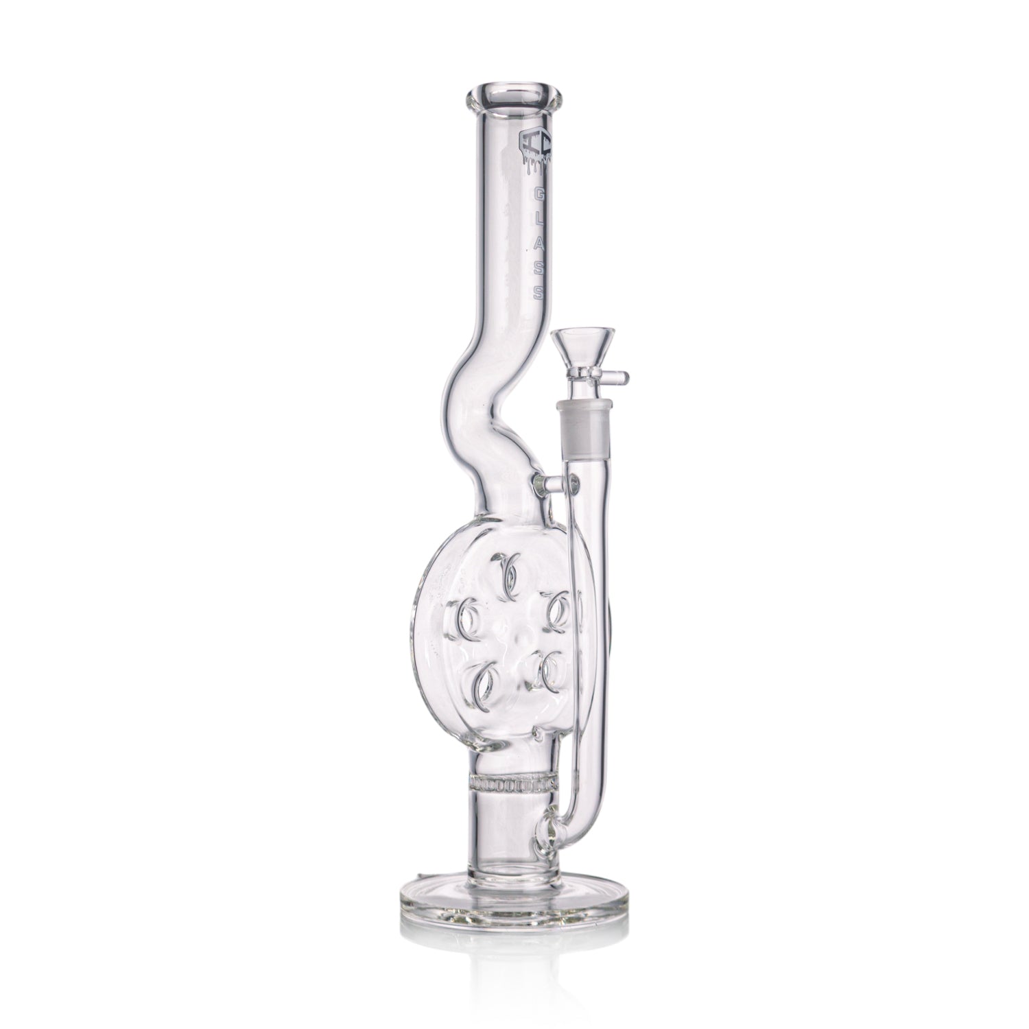 IC Glass - Swiss Perc and Honey Comb Recycling Straight Shooter with Bowl Piece | 13"