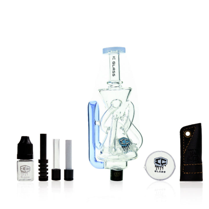 IC Glass Texas Recycler Nectar Collector double chamber with perc