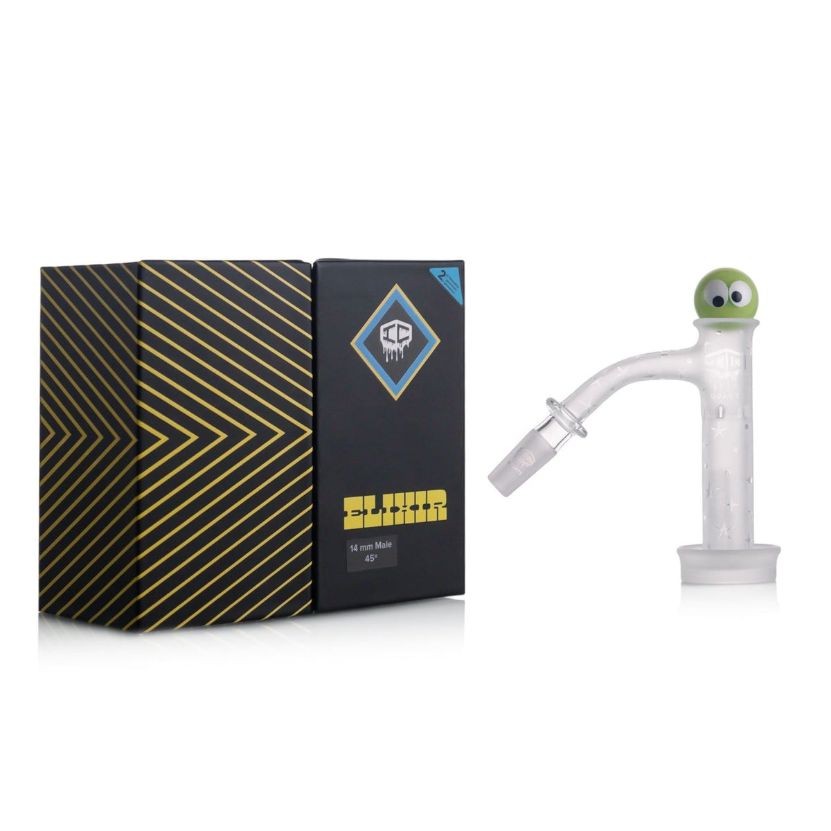 IC Quartz Elixir 10M45 quartz banger set 10mm 45° with carb cap and terp pearls, colored quartz dab banger kit in 5 colors