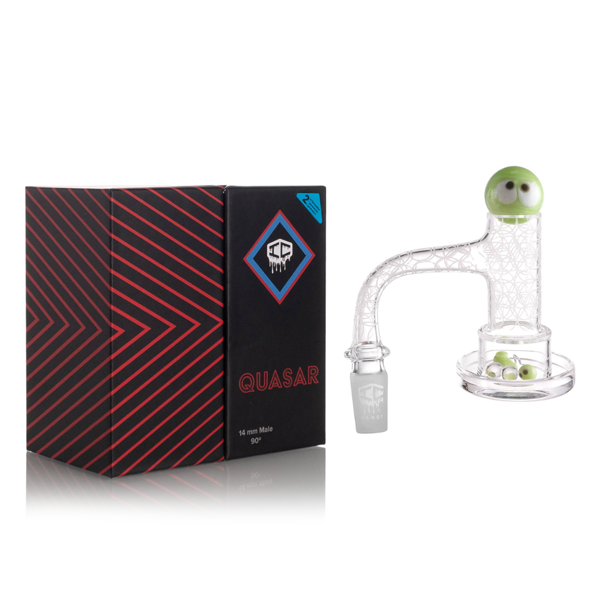 IC Quartz QUASAR 3rd Generation 14mm Male 90° Quartz Banger Front View