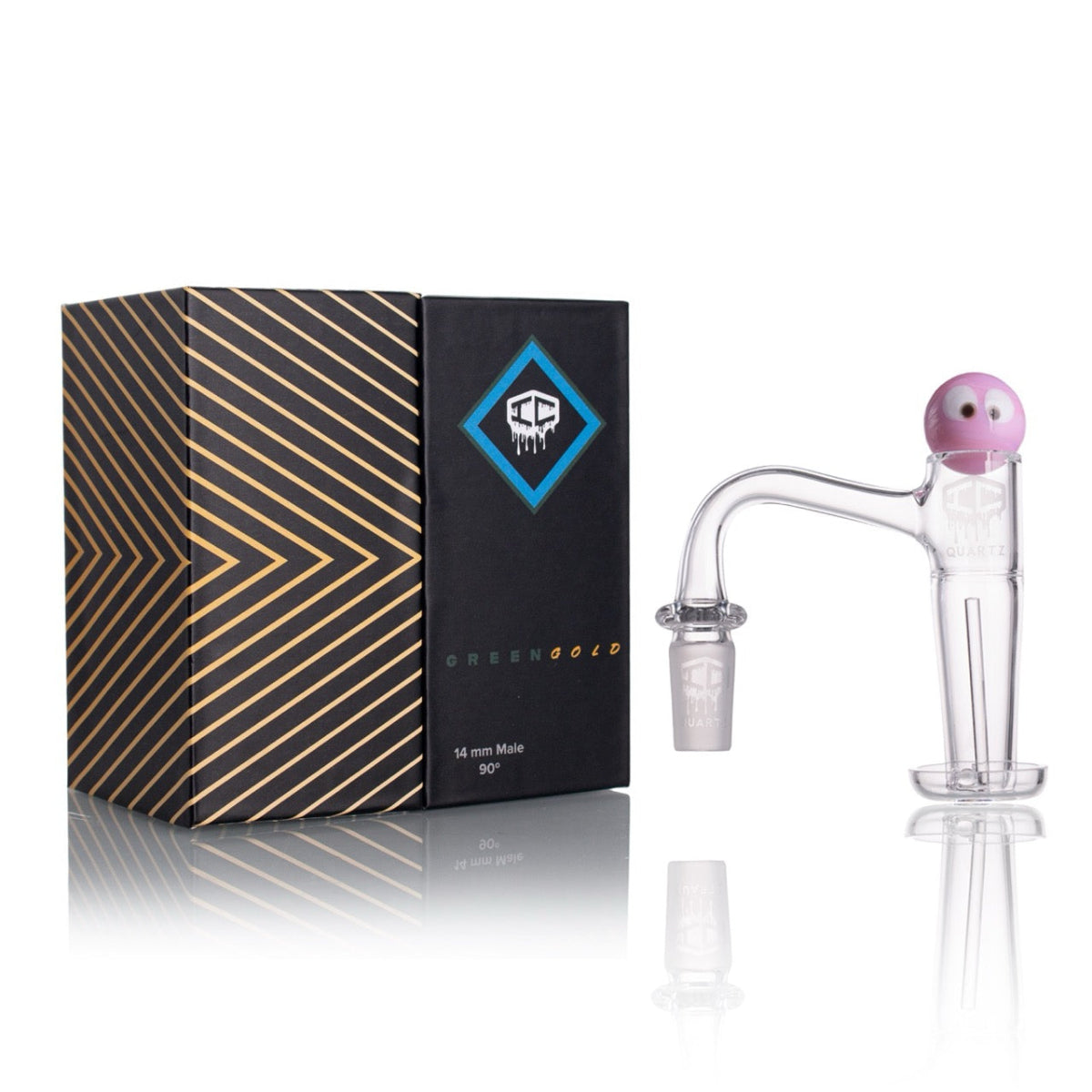 IC Quartz banger with terp ball and dual pillar setup