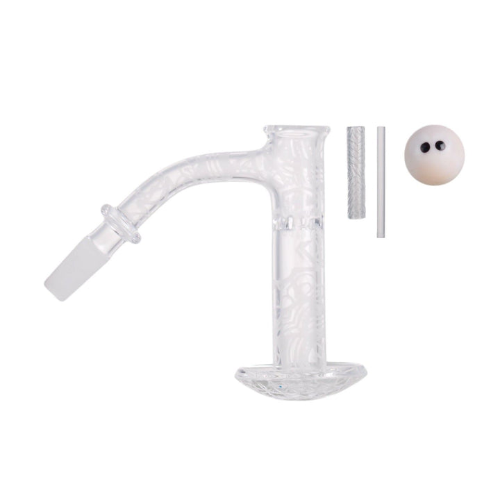 Long tower frosted quartz dab nail for rigs – 14mm 45° IC Glass