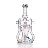 IC Glass - Double Barrel Recycler | 9" Clear Glass | Premium Recycling Function