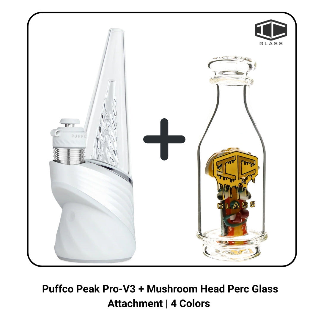 Puffco Peak Pro-V3 + Mushroom Head Perc Glass Attachment | 4 Colors