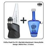 Puffco Peak Pro-V3 + Big Bulb Attachment | Henny Bottle Design | Matrix Perc | 3 Colors