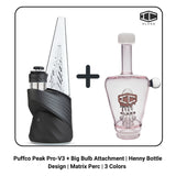 Puffco Peak Pro-V3 + Big Bulb Attachment | Henny Bottle Design | Matrix Perc | 3 Colors