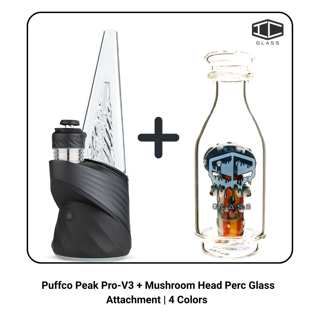 Puffco Peak Pro-V3 + Mushroom Head Perc Glass Attachment | 4 Colors