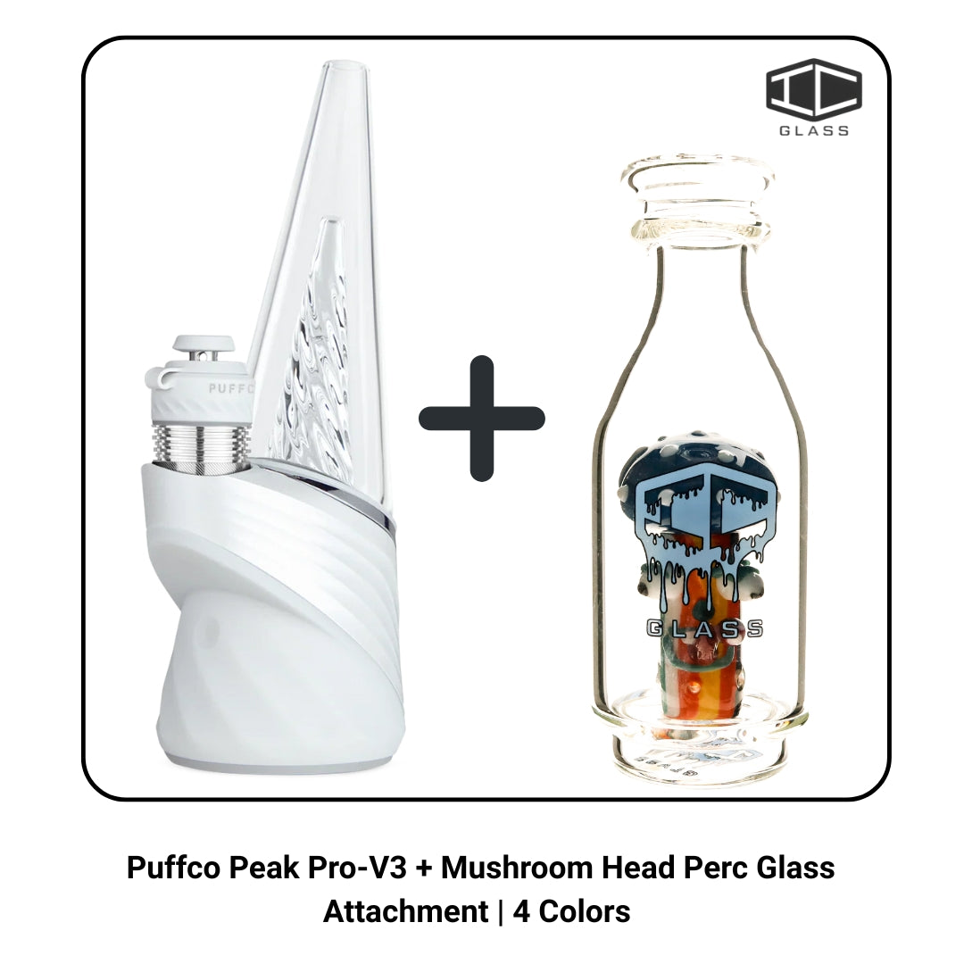 Puffco Peak Pro-V3 + Mushroom Head Perc Glass Attachment | 4 Colors