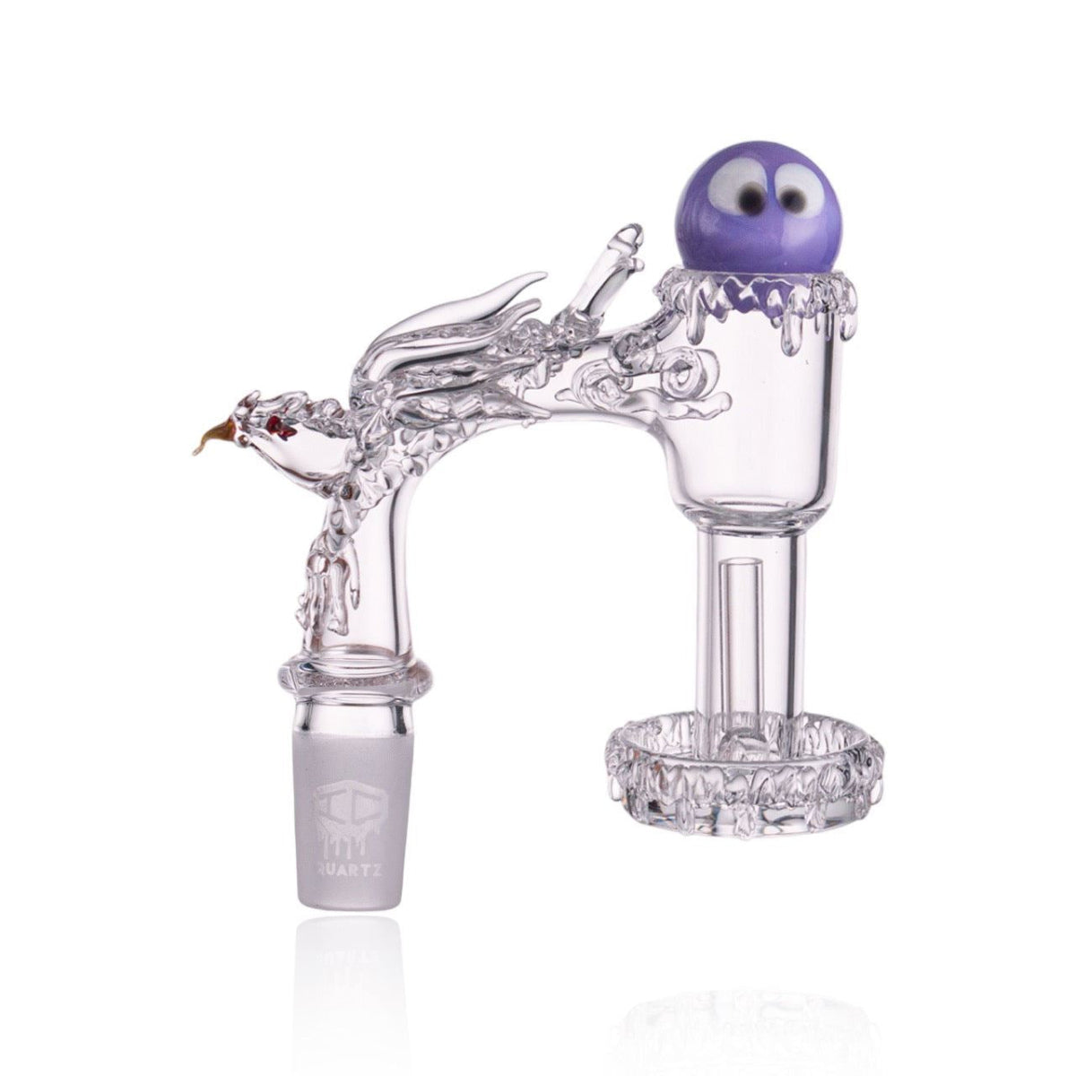 Quartz banger dish with 3 slits for maximum airflow and terp efficiency
