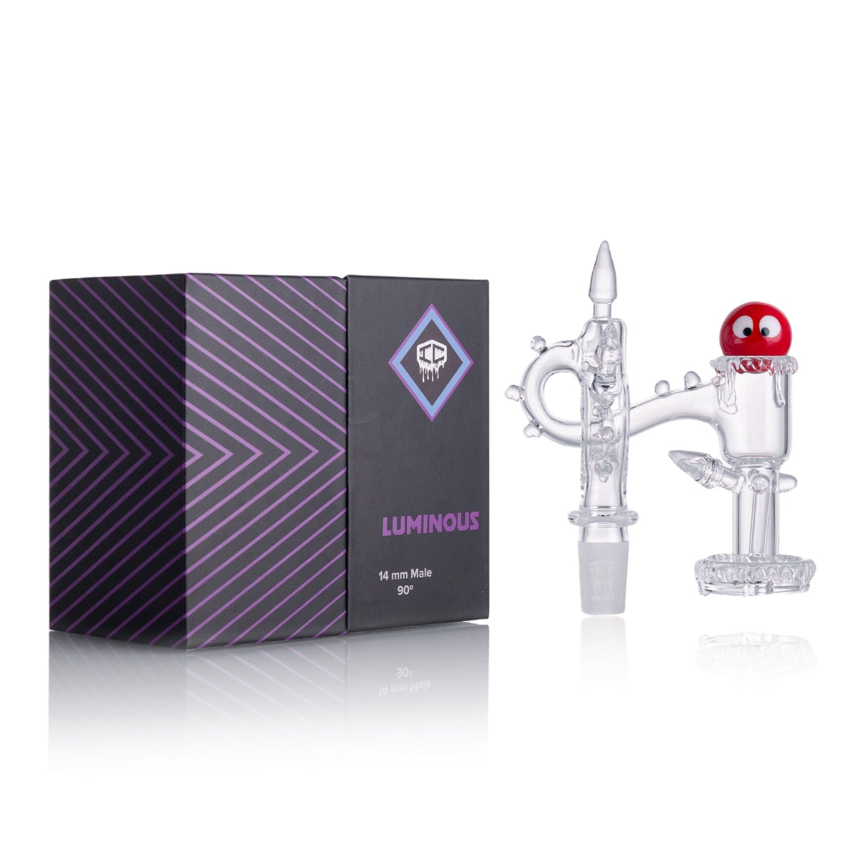 Side View of IC Quartz LUMINOUS L 14mm Male 90° Quartz Banger