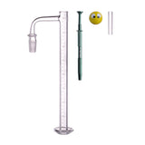 Side view of the 8-inch tall tower banger by IC Glass with 14mm male connection