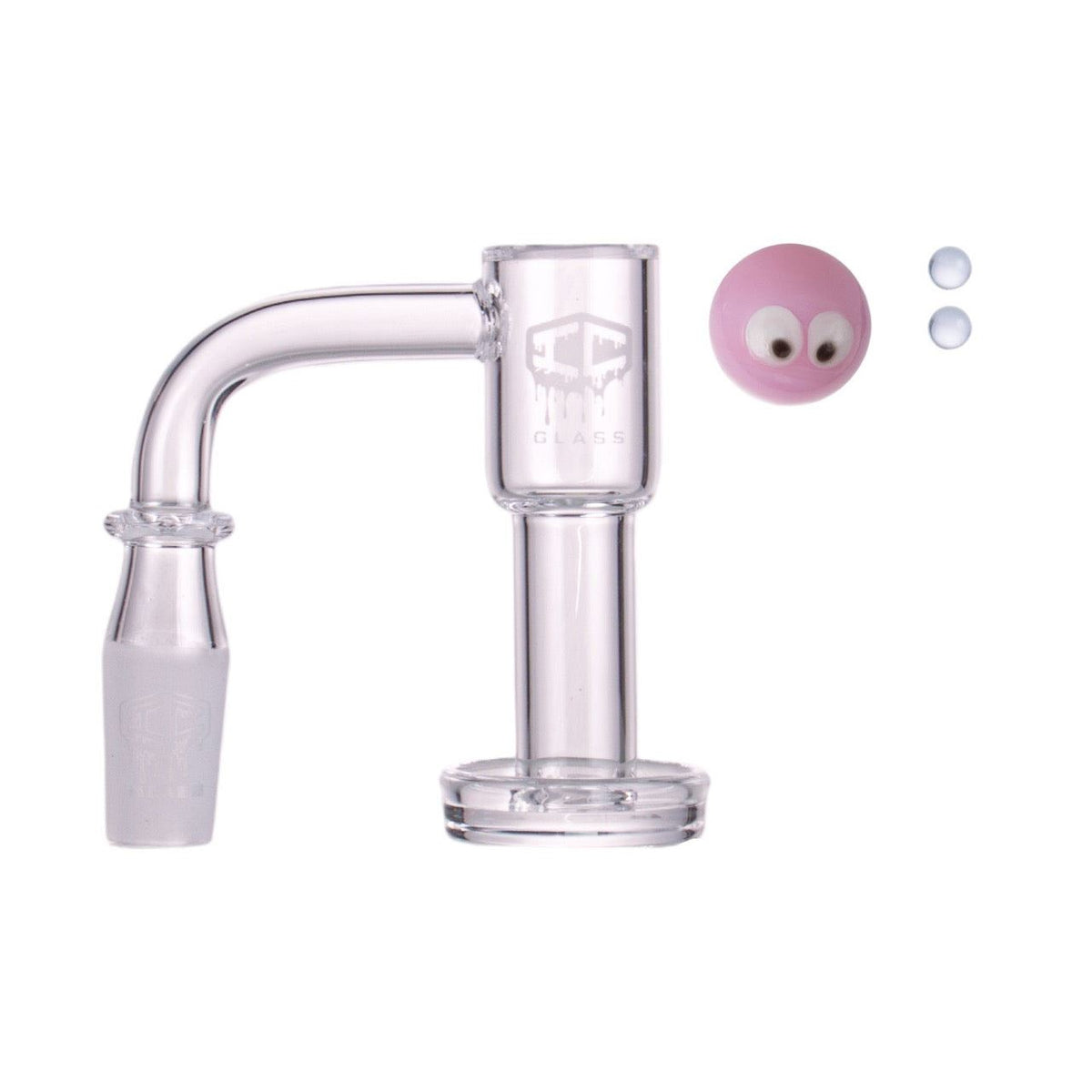 IC GLASS - FLEET 14mm Male 90D Banger| Includes Carb Cap, Terp Balls & Sticker