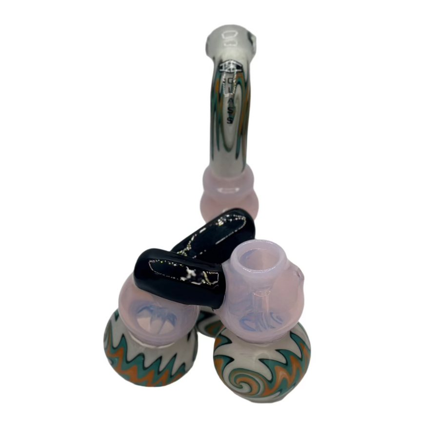 IC GLASS Wig Wag Triple Chamber Bubbler – 3 Color Options