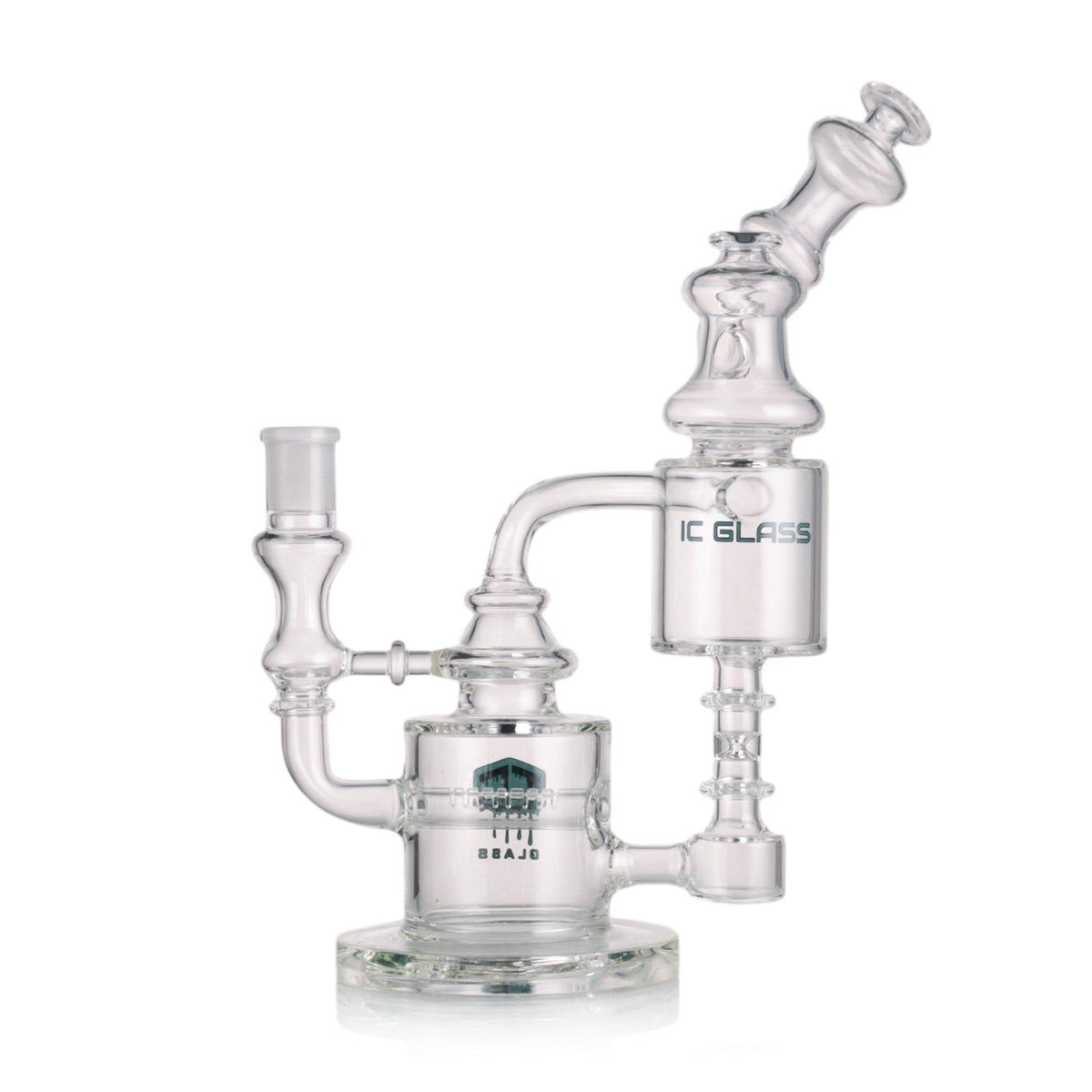 Premium design recycler bong in action showing continuous water flow