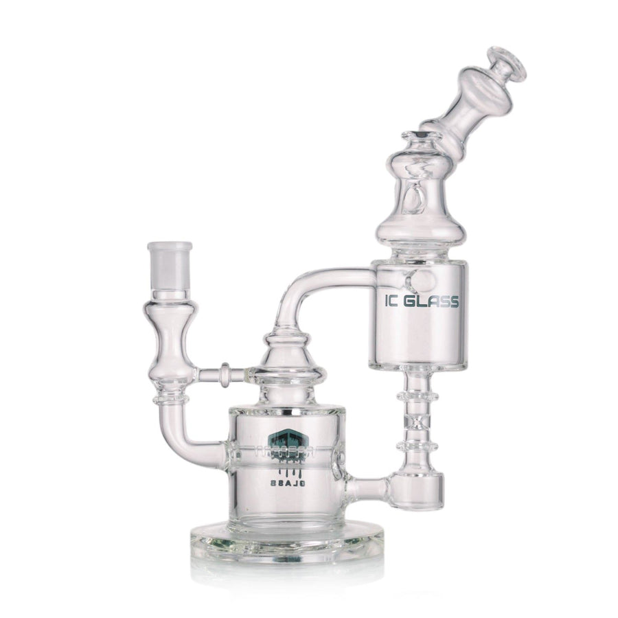 IC Glass Premium Design Recycler Bong with Banger - Glass Recycler