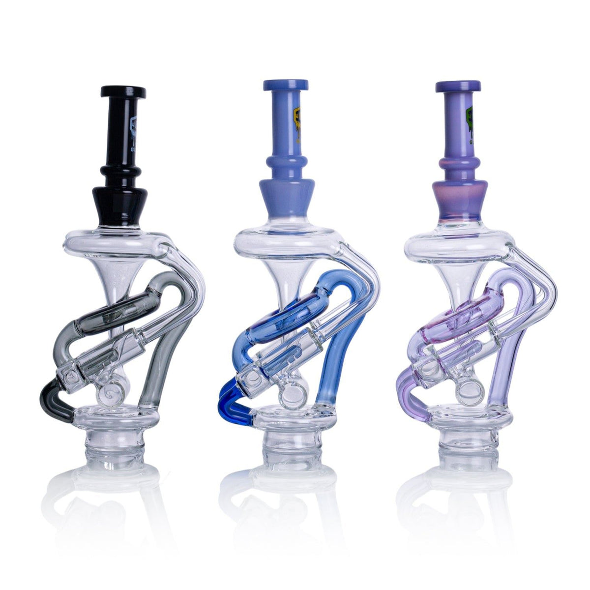 Triple barrel perc diffusion detail inside premium carta glass attachment