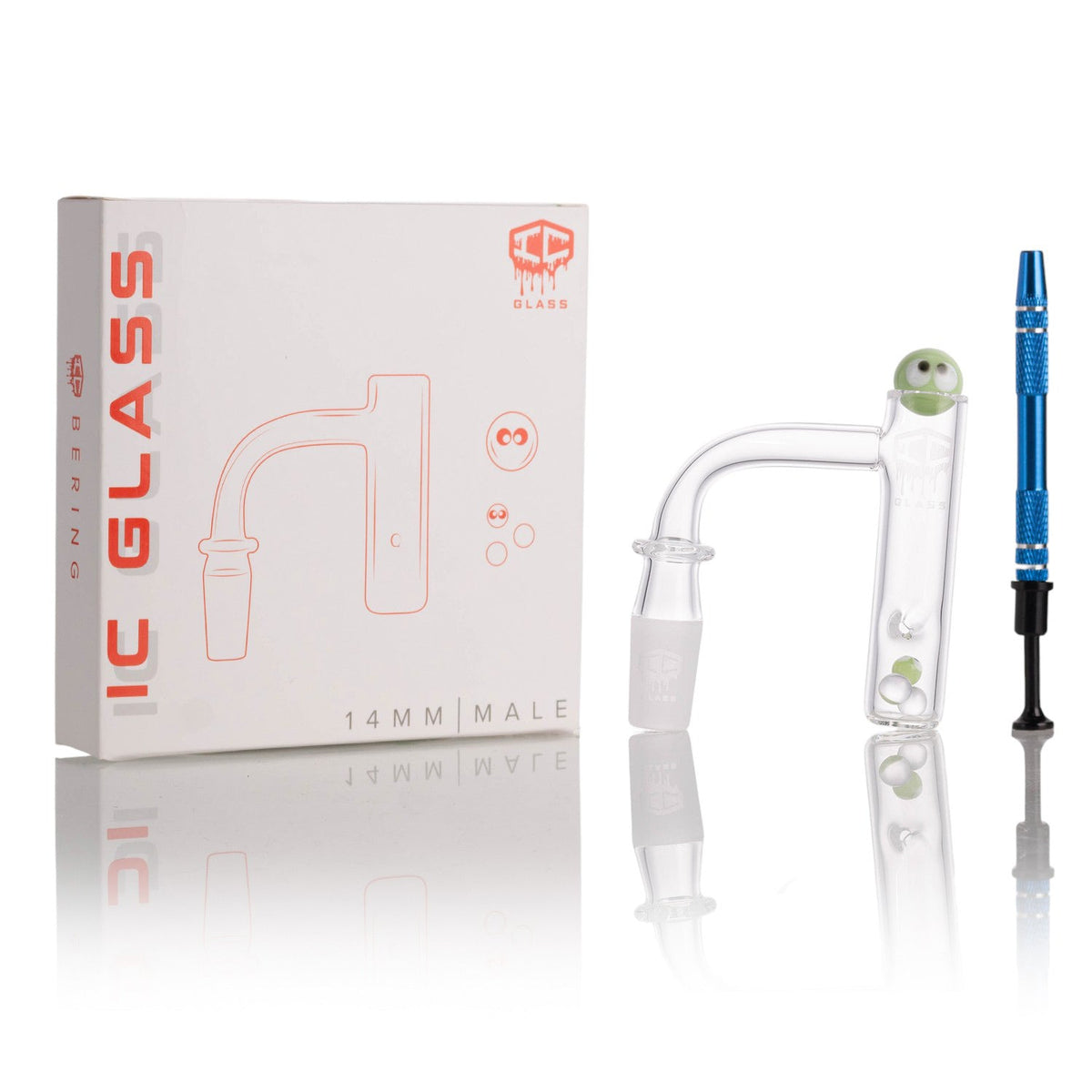 IC GLASS BERING 14mm male 90D banger side angle product photo