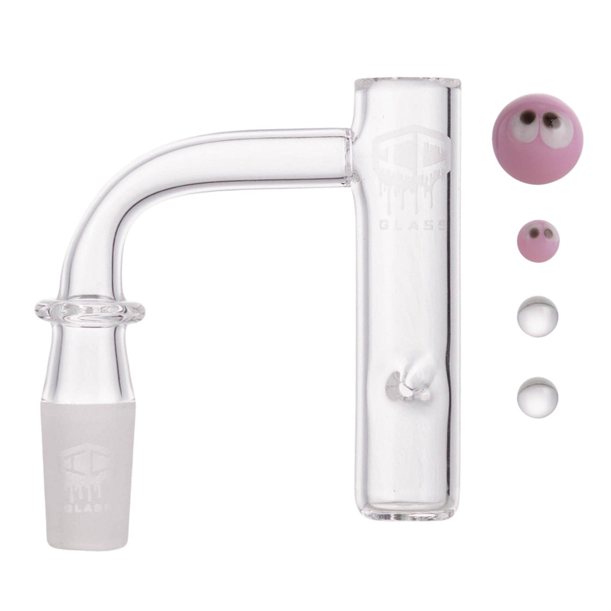 IC GLASS BERING 90 degree quartz banger 14mm male joint connection