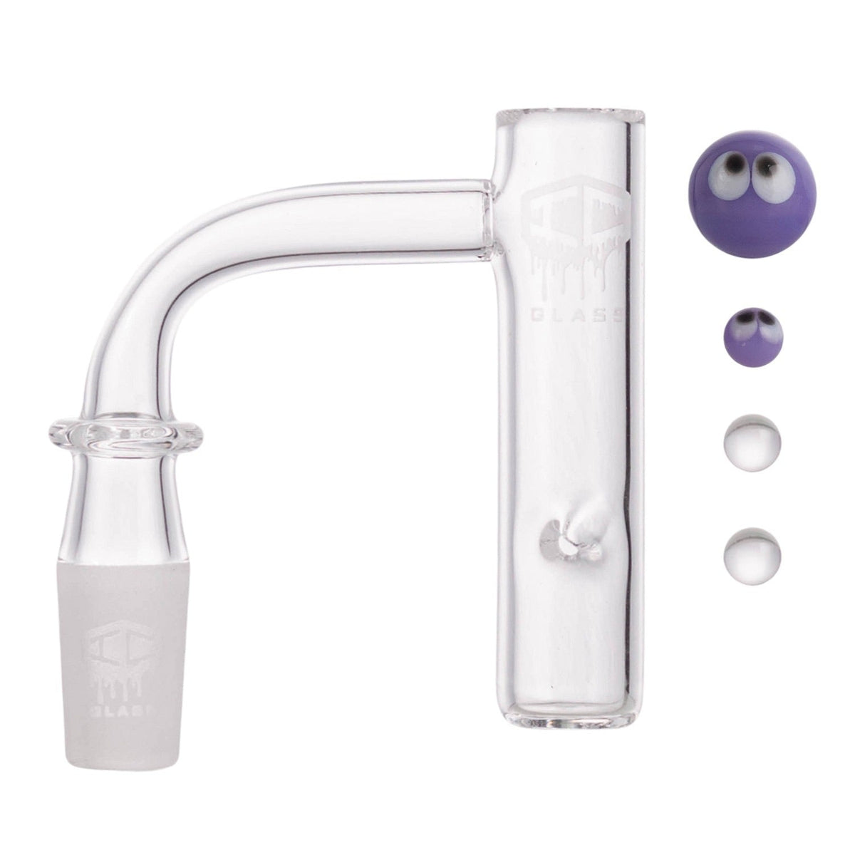 Bottom view of IC GLASS BERING 14mm male 90D double weld banger
