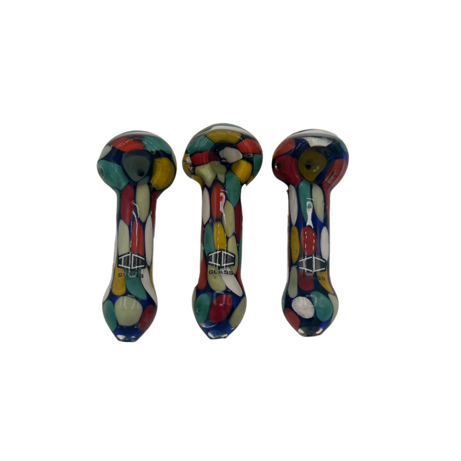 IC Glass Colorful Bubble Hand Pipe