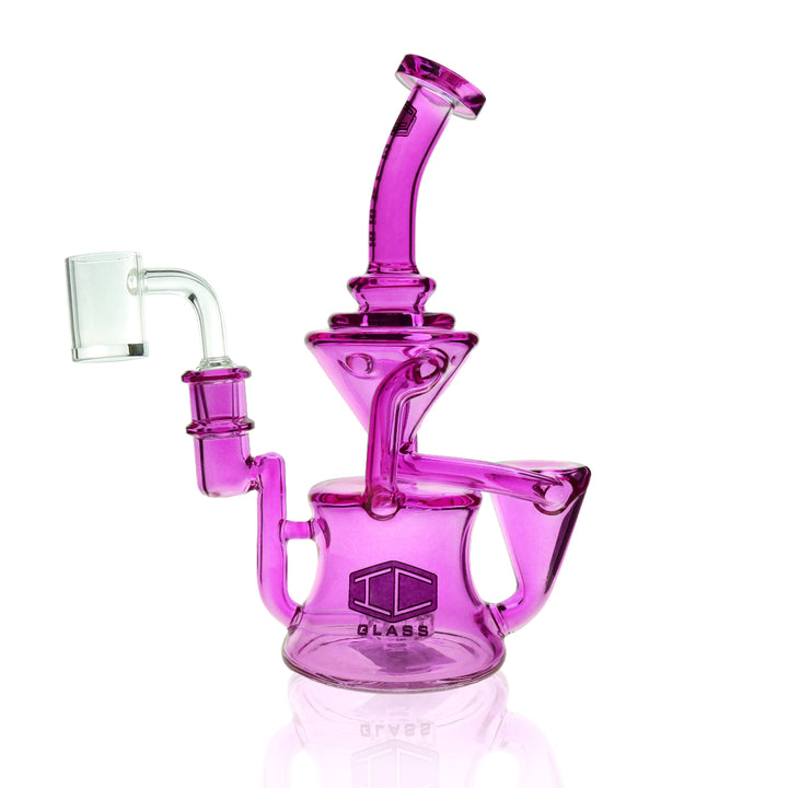 Thick borosilicate glass dab rig – mouthpiece and base detail