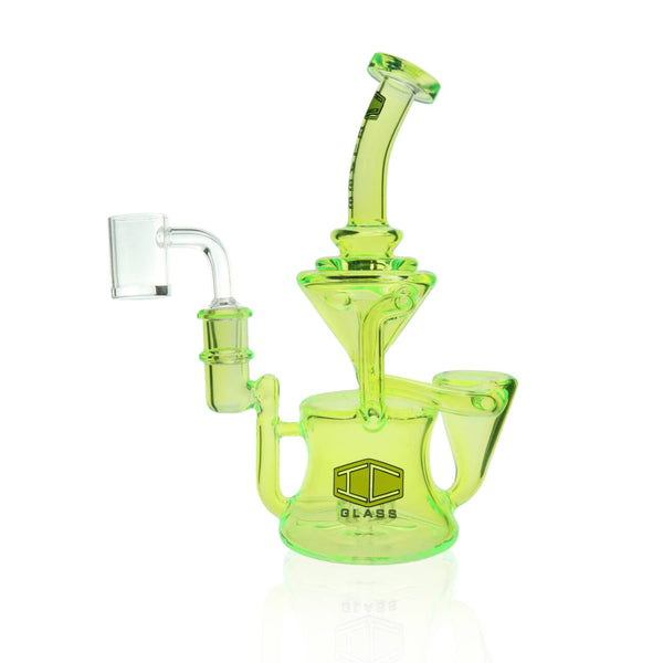 IC GLASS double drain recycler dab rig – front view