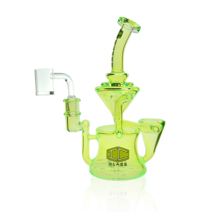 IC GLASS double drain recycler dab rig – front view
