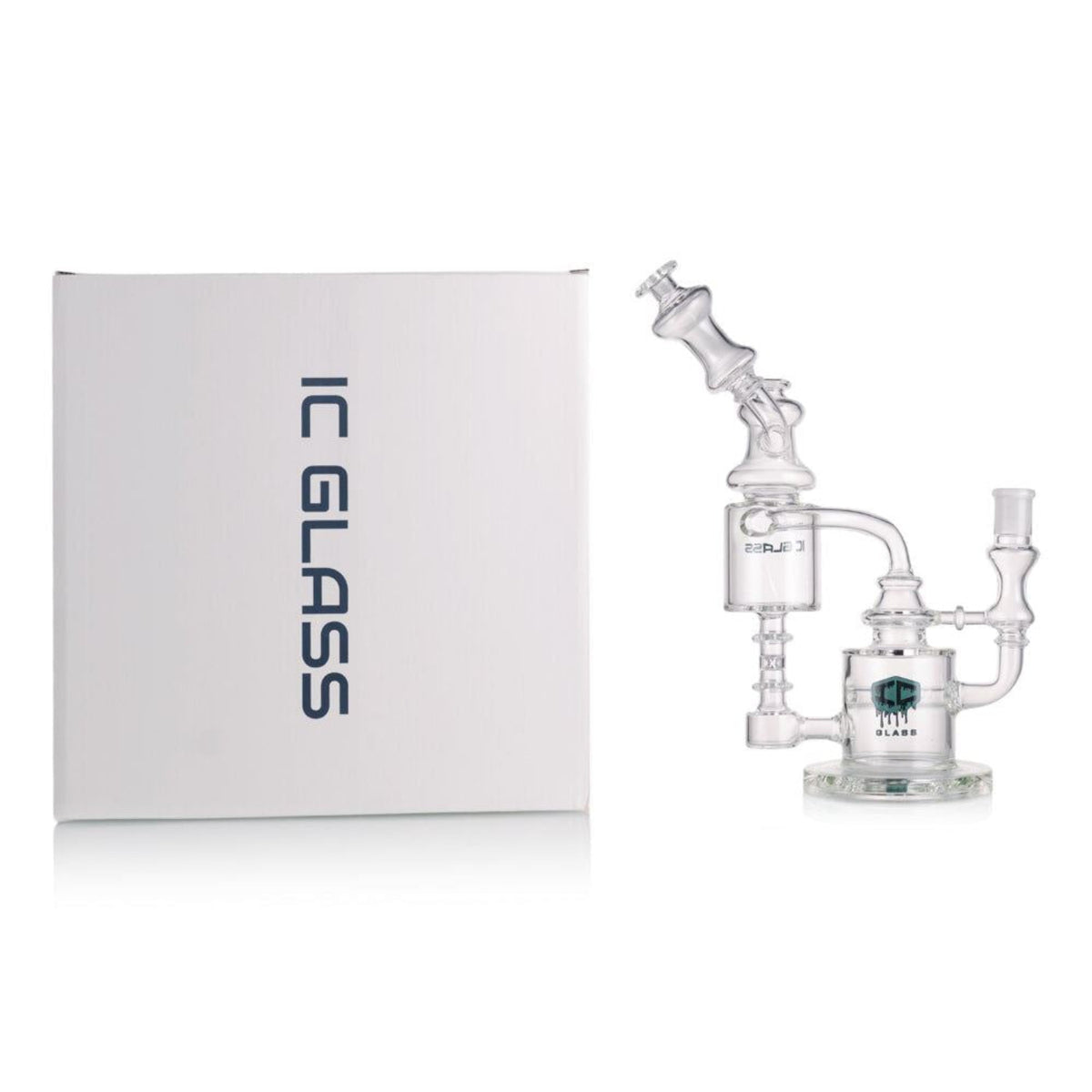 IC Glass premium recycler bong with 14mm banger for smooth recycler hits