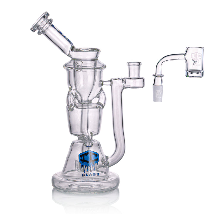 IC Glass Premium Recycler Bong with Matrix Perc and Drain Function