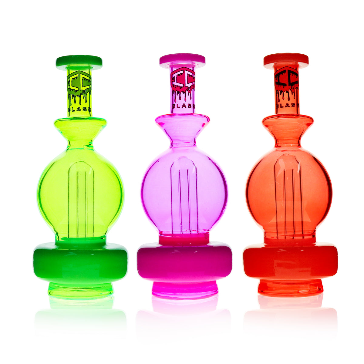 IC Glass - Puffco Peak/Peak Pro Glass Attachment | Neon Orb Rig | Circle Perc | Fits All Versions of Puffco