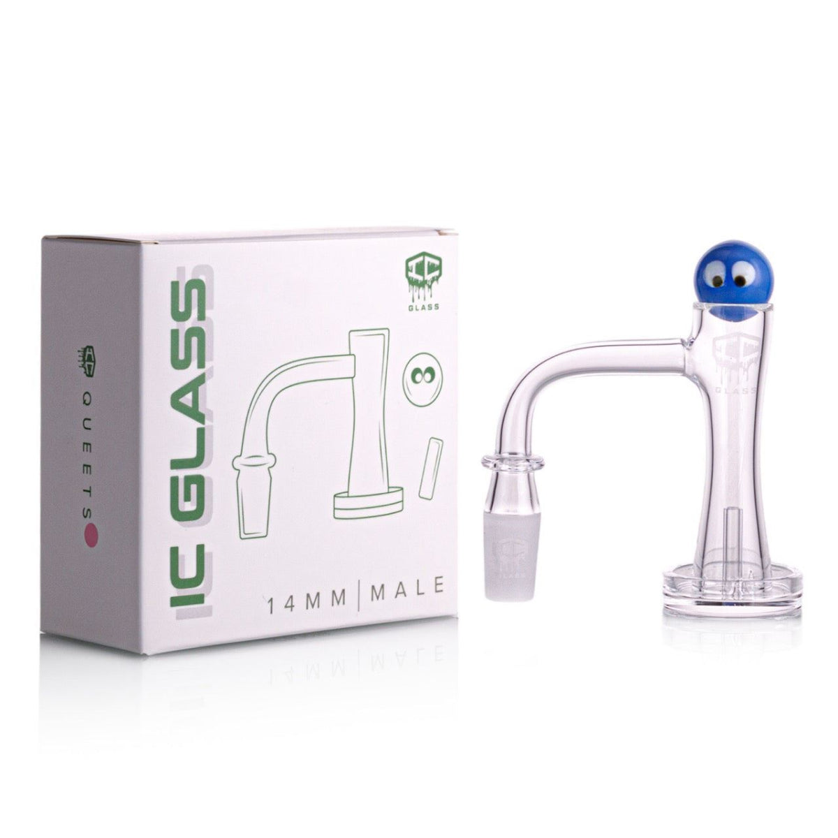 IC GLASS QUEETS 14mm male 90 degree banger side angle photo