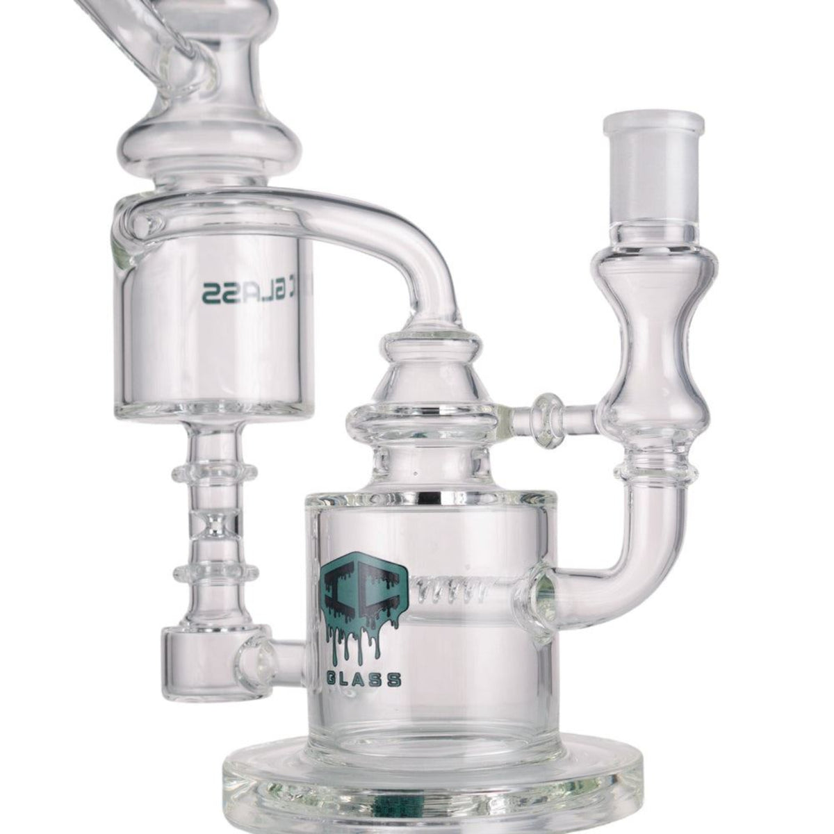 IC Glass recycler dab rig complete with banger – top recycler bong