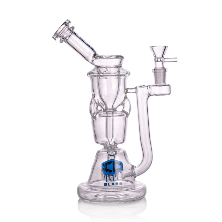High-quality glass recycler bong with advanced percolation system