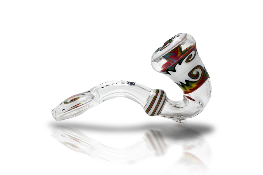 IC GLASS - sherlock design hand pipe with flat mouth piece