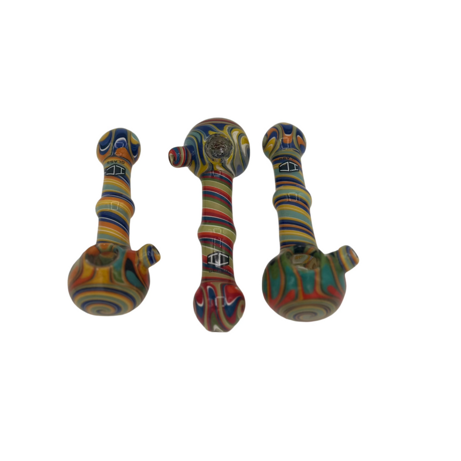 IC Glass Swirl & Wig Wag Hand Pipe