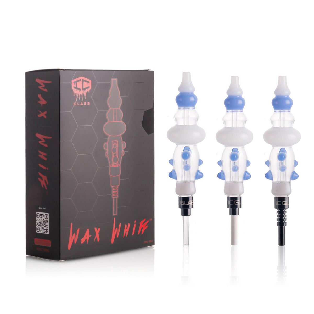 IC GLASS WAX WHIFF kit with box packaging and Huni Badger adapter setup