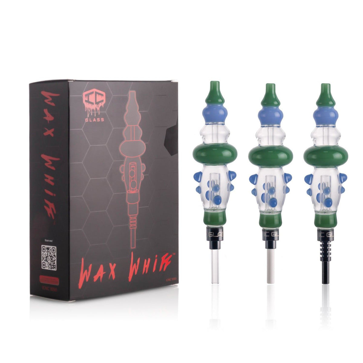 IC GLASS WAX WHIFF kit green version with box packaging and Huni Badger adapter setup