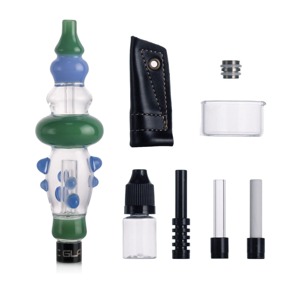 IC GLASS WAX WHIFF kit in green with 6 accessories and adapter for Huni Badger