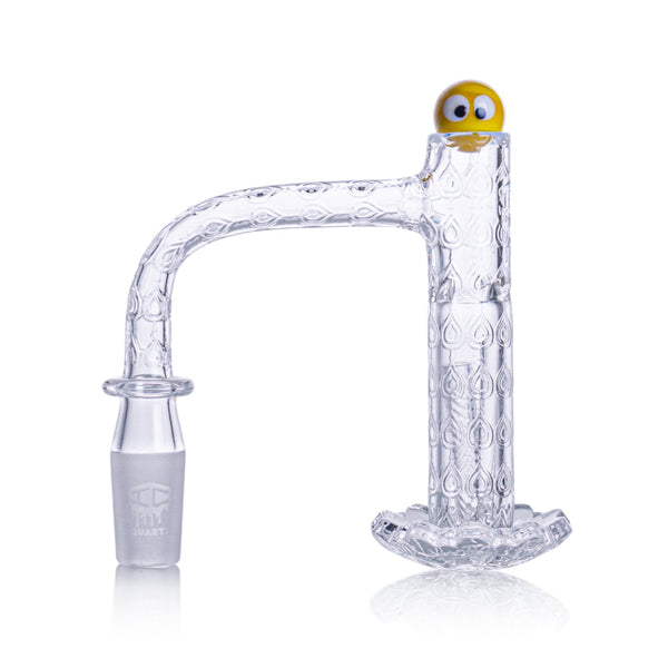 IC Quartz - CRYSTAL | 14mm Male 90° Banger | Includes Carb Cap, Terp Ball