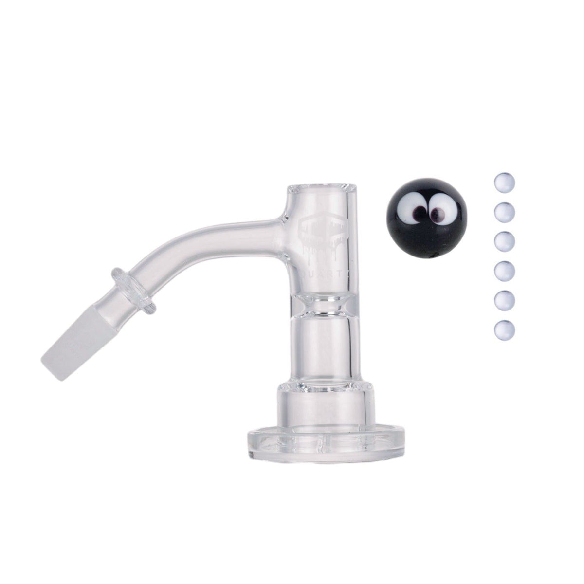 Top view of IC Quartz Haze 10mm male 45 degree quartz banger