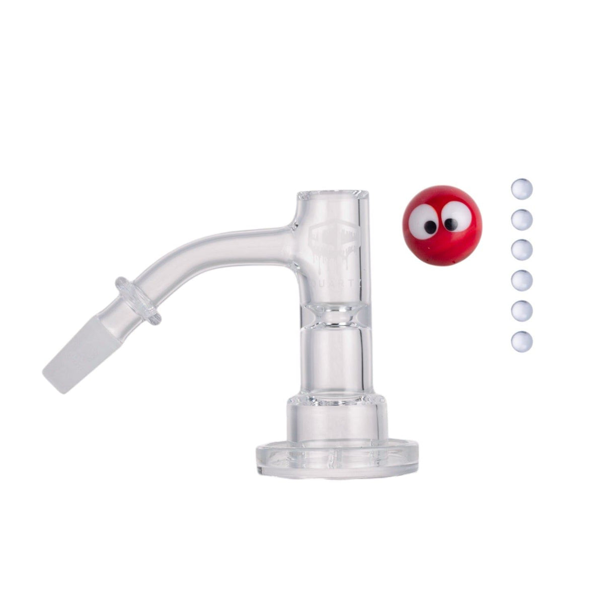 Detailed view of IC Quartz Haze 10mm male 45 degree quartz banger