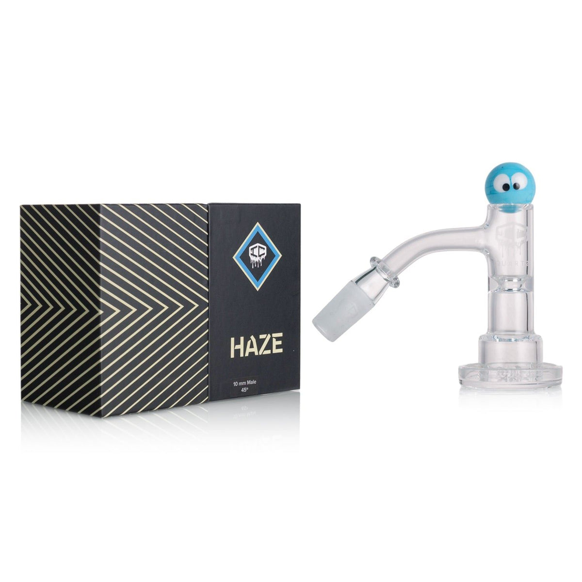 Angled view of IC Quartz Haze 45 degree quartz banger