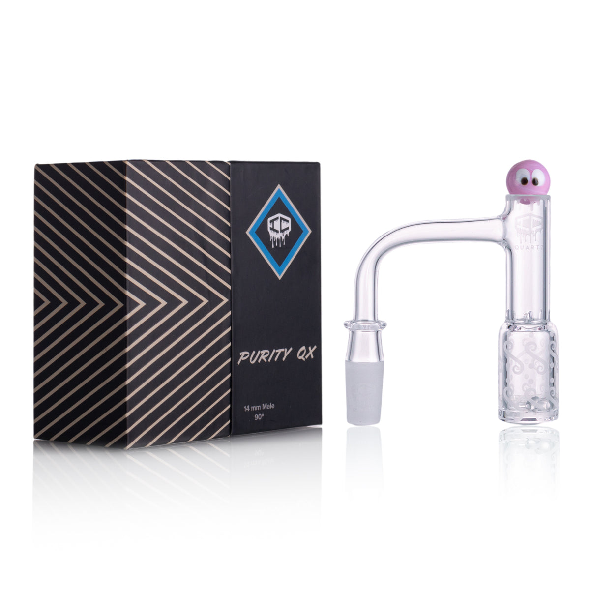 IC Quartz -Purity QX | 14mm 90D | Banger| Includes Carb Caps, Terp Balls - IC GLASS