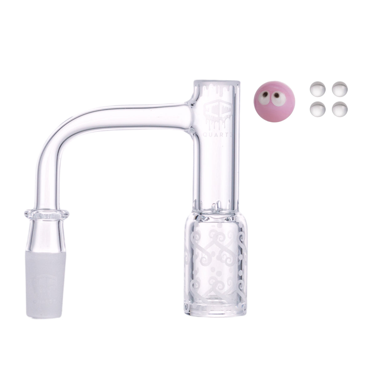 IC Quartz -Purity QX | 14mm 90D | Banger| Includes Carb Caps, Terp Balls - IC GLASS