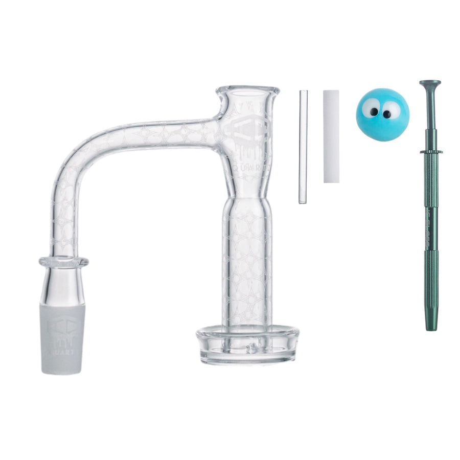 IC QUARTZ - VOYAGER 4TH GENERATION 14MM 90D Banger with terp ball grabber