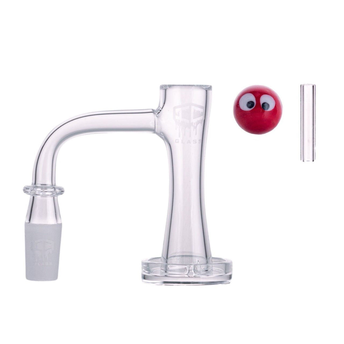 QUEETS 14mm male 90D quartz banger with carb cap for dabbing concentrates