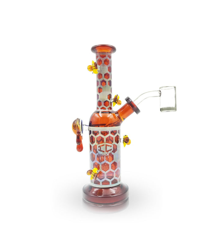 IC Glass Fumed Honeycomb Dab Rig | Matrix Perc Straight Shooter