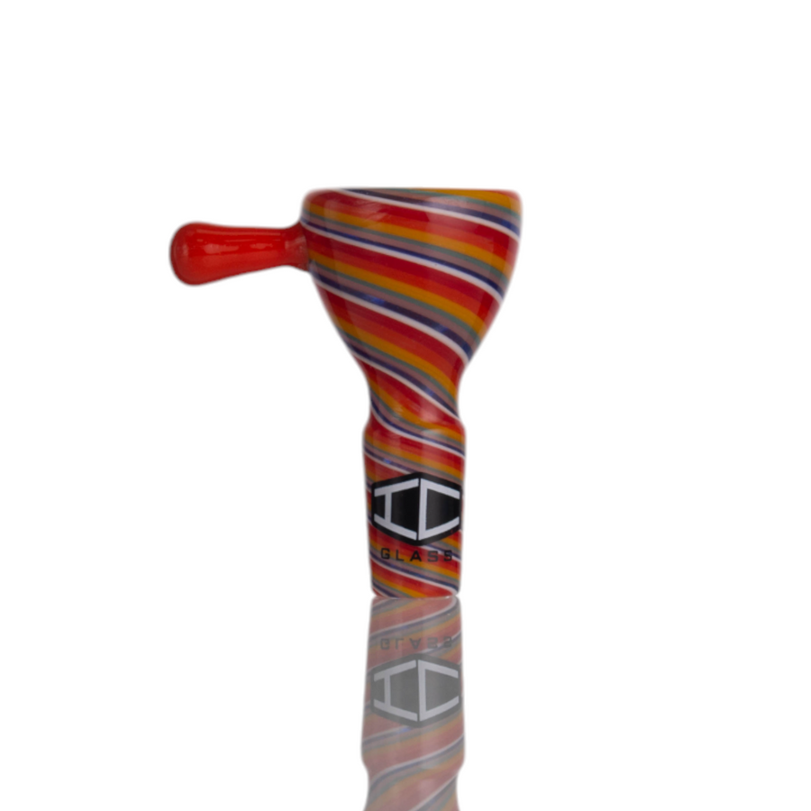 IC GLASS- Designer bowl piece with spiral colors