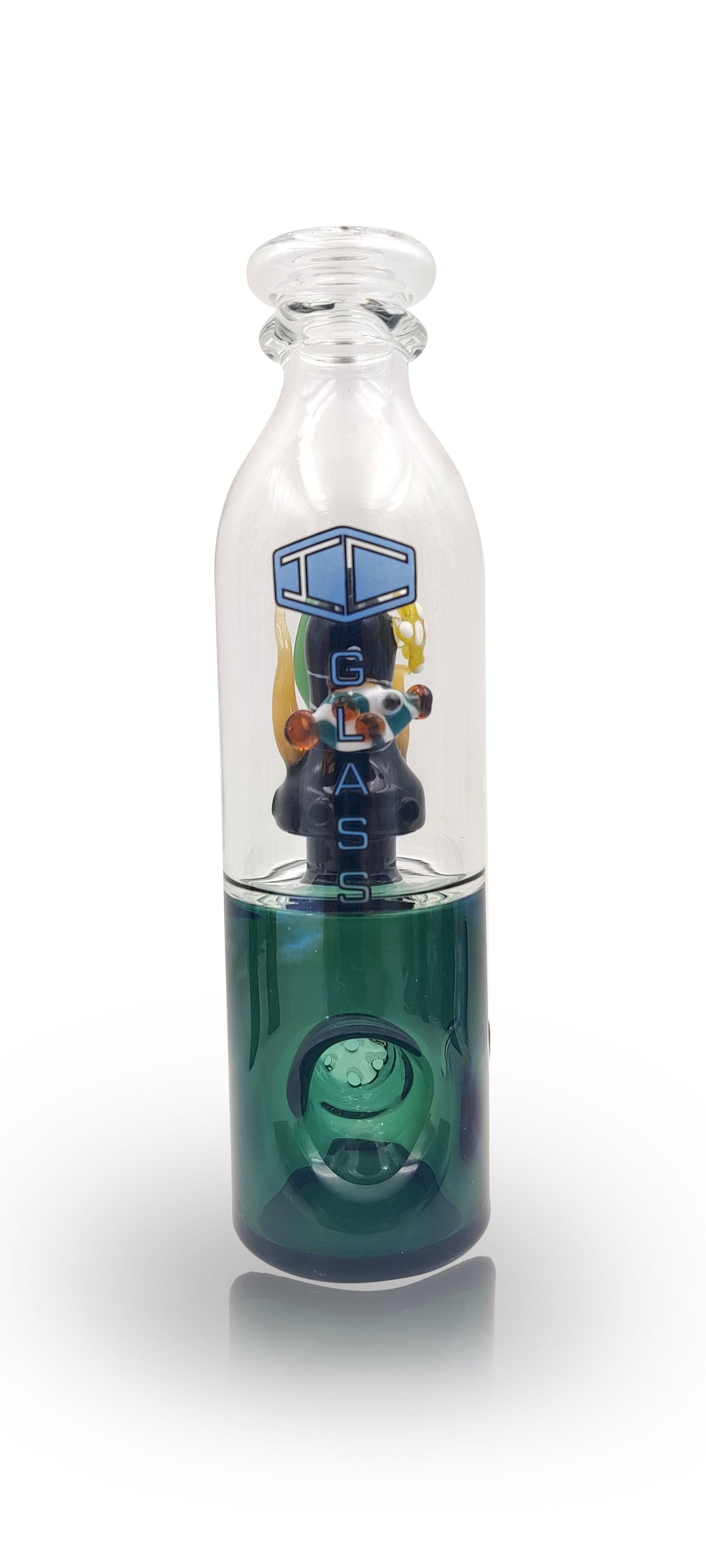 Teal 6" fish hand pipe – easy clean smoking pipe with water function