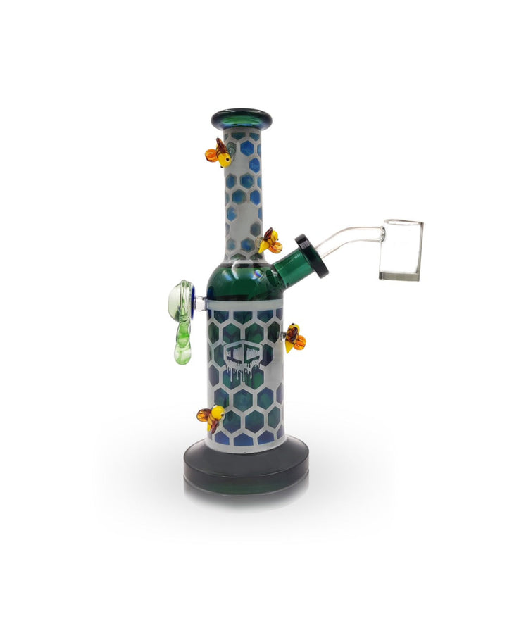 IC Glass Fumed Honeycomb Dab Rig | Matrix Perc Straight Shooter